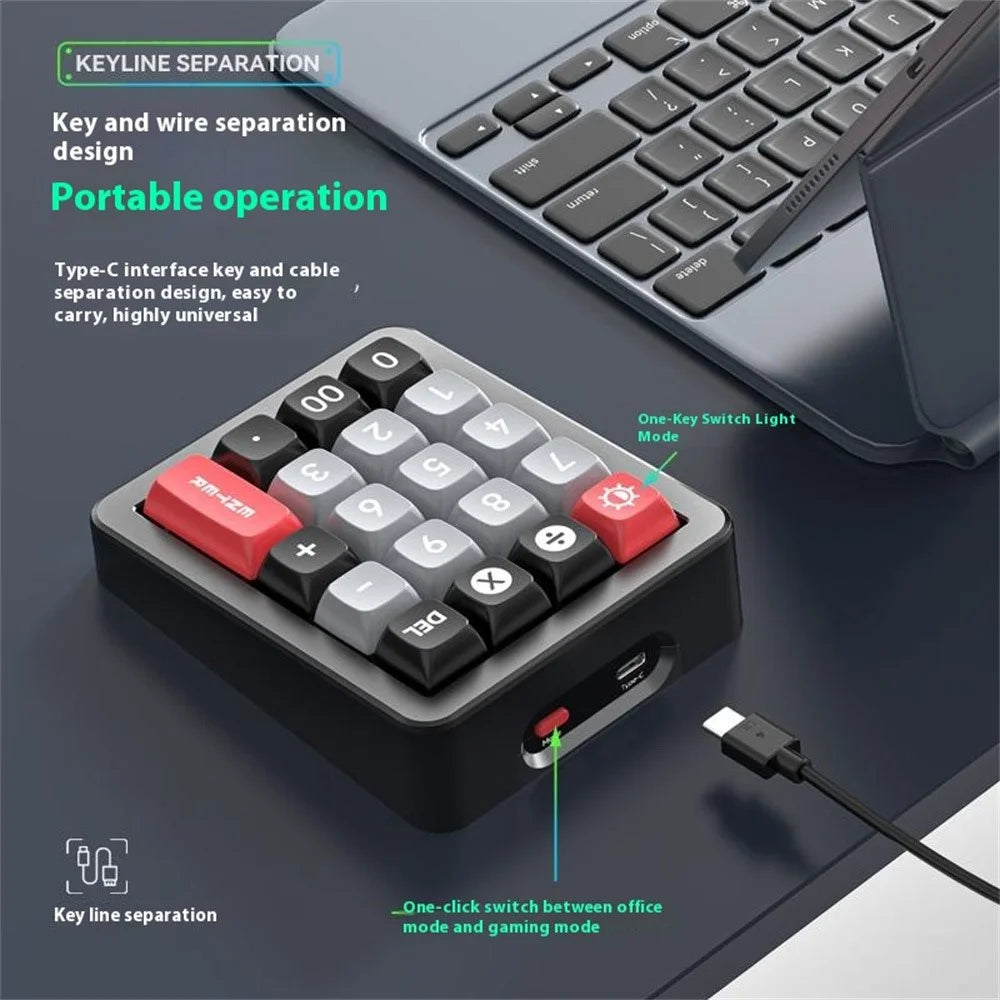 MKESPN K812 Gaming Mechanical Keyboard RGB Backlit Hot-Swappable Macro Programmable Keypad - Black - 6