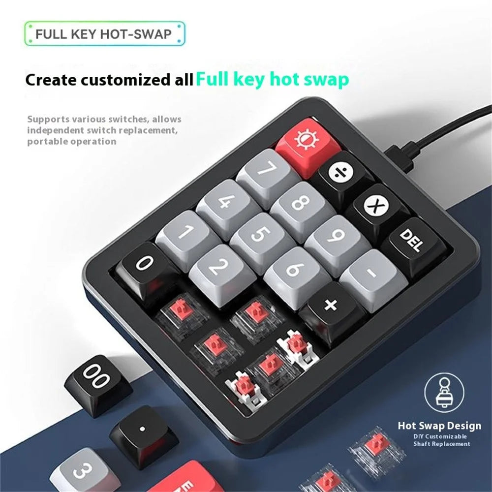 MKESPN K812 Gaming Mechanical Keyboard RGB Backlit Hot-Swappable Macro Programmable Keypad - Black - 7