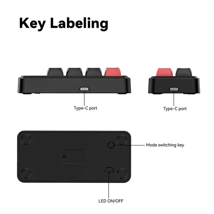 MKESPN K815B 8-Key RGB Mechanical Numeric Keyboard Hot-Swappable Compact Gaming Keypad - Red / Black - 4