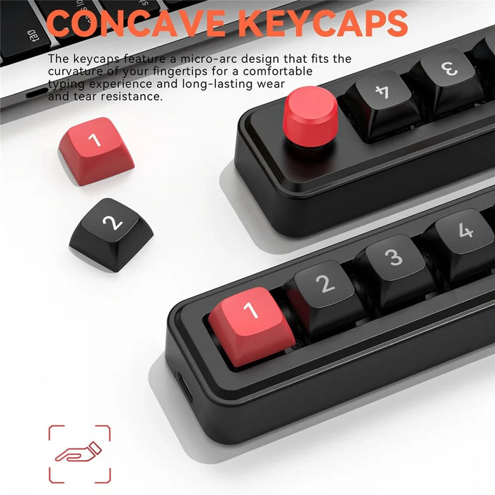 MKESPN K816A 4-Key Wired Hot-Swappable Mechanical Gaming Keypad Macro Programmable Mini Keyboard - Black - 5