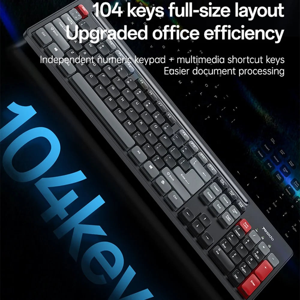YESIDO KB43 2.4G Wireless Silent Commercial Office Keyboard Mouse Set for Desktop PC Laptop - Arabic - 4
