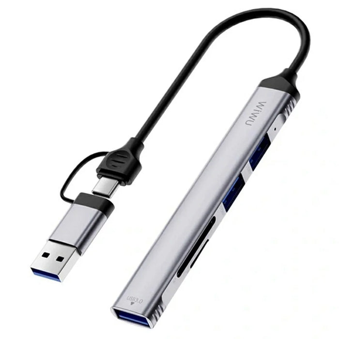 WIWU HB003 5 in 1 Multifunction Hub USB + Type C to USB 3.0 / 2x USB 2.0 / SD and TF Card Reader Expansion Dock - 1