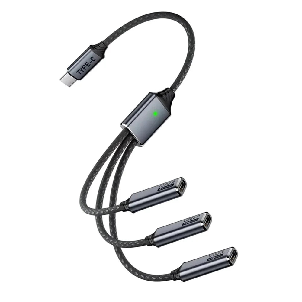 Type-C 3 in 1 OTG Expansion Cable Data Transfer Charging Splitter for Keyboard Mouse Game Controller - 1