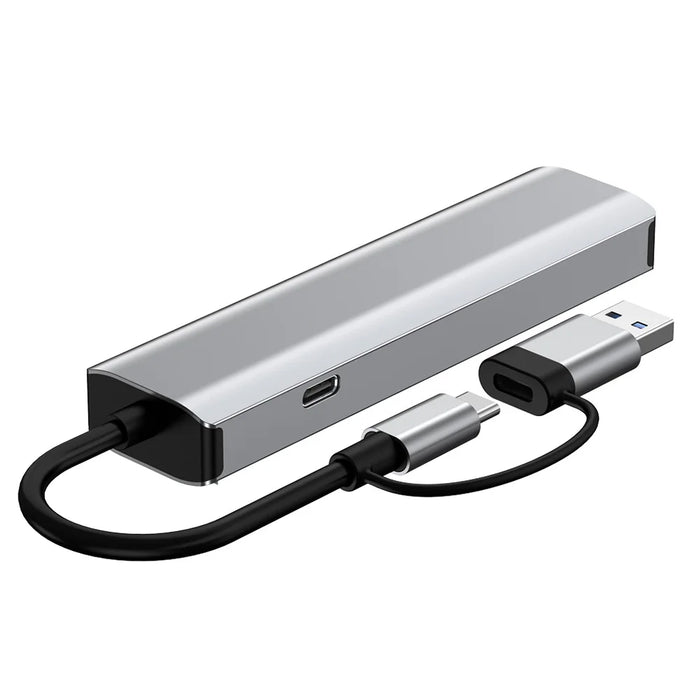2502 Type-C / USB USB Hub 6-in-1 Type-C to RJ45 (2.5G) + 2x USB 3.2 + USB 2.0 + USB-C 3.2 + DC 5V Adapter for Laptop / Tablet - 2