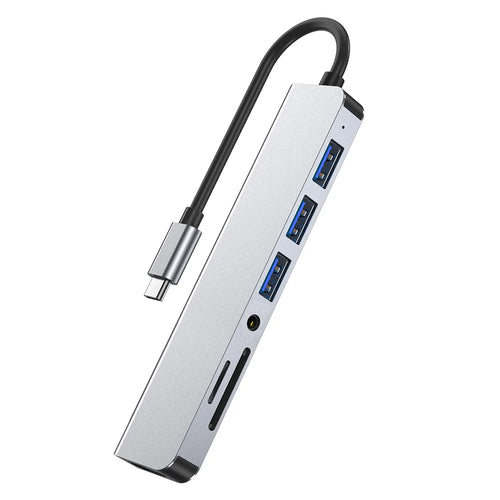 7-in-1 USB-C Hub Type-C to HD + USB 3.0 x1 + USB 2.0 x2 + SD + TF + Audio Docking Station for Phone / Laptop / Tablet - 1