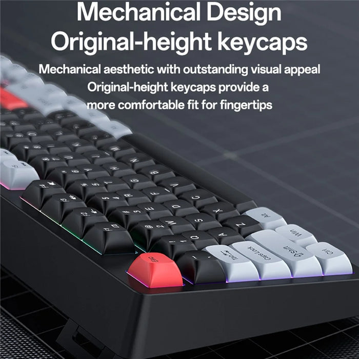 YESIDO KB44 104 Keys Wired Keyboard with RGB Backlight Low Noise Mechanical Keyboard, English + Arabic Version - 3