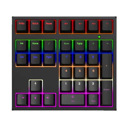 A36 RGB Backlit Mini Mechanical Keyboard with Numpad 34 Keys Type-C Wired Keyboard - Black - 1