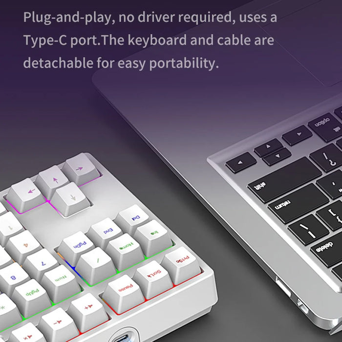 A36 RGB Backlit Mini Mechanical Keyboard with Numpad 34 Keys Type-C Wired Keyboard - Black - 6