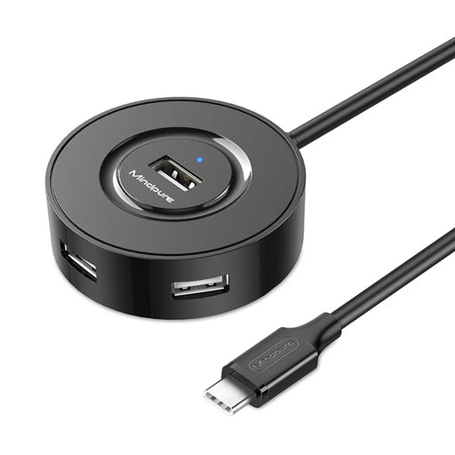 MINDPURE US034 0.3m Cabled USB Hub 4 Port Docking Station USB 2.0 Splitter Adapter for Laptop  /  Notebook  /  Tablet - Type-C - 1