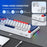 T-WOLF T78 Mechanical Keyboard 99 Keys Triple Mode Gaming Keyboard with RGB Backlit for PC / Mac / iPad  - T78 White-Blue-Red - 4