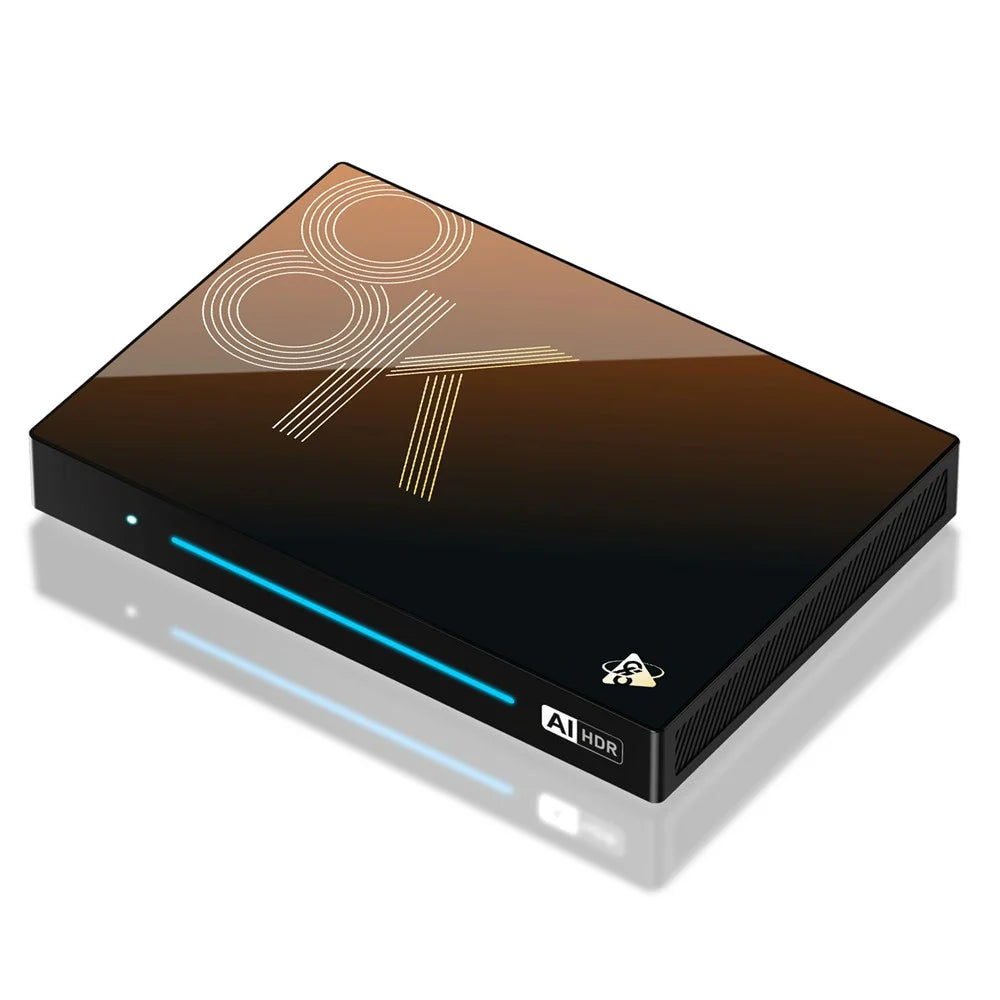 H96 MAX M9S Android 14.0 TV Box 8GB RAM + 128GB ROM 8K Ultra HD Streaming Device 1000M LAN WiFi 6 BT5.4 - US Plug - 2