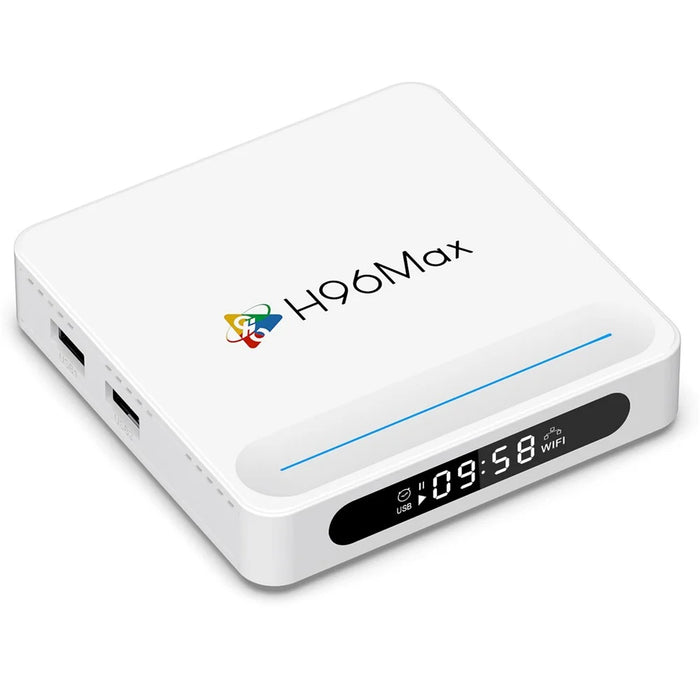 H96 Max H618 Plus 4+32GB Android TV Box WiFi 6 Bluetooth-Compatible 8K Ultra HD Smart TV Box - White  /  US Plug - 2