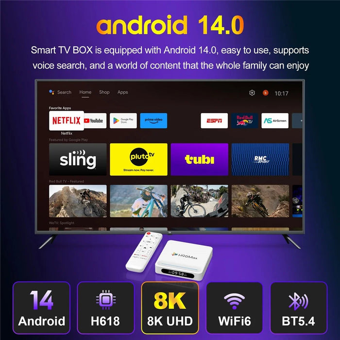 H96 Max H618 Plus 4+32GB Android TV Box WiFi 6 Bluetooth-Compatible 8K Ultra HD Smart TV Box - White  /  US Plug - 4