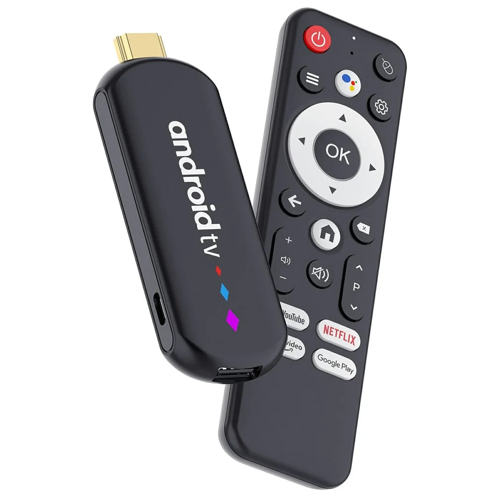 H96 MAX S905L3 2+16GB TV Stick 4K Android TV Box HDR Streaming Player WiFi Bluetooth-Compatible Smart TV Stick - Black - 1