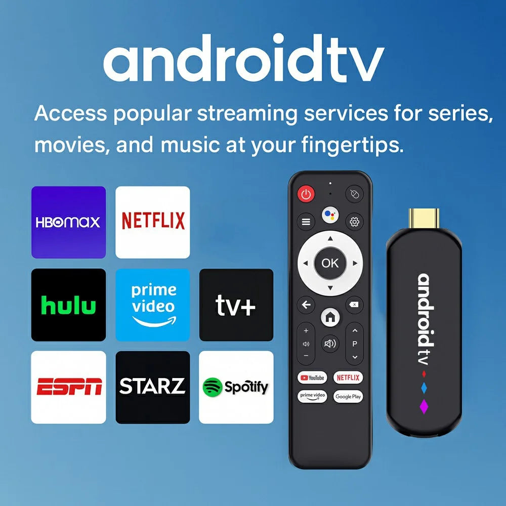 H96 MAX S905L3 2+16GB TV Stick 4K Android TV Box HDR Streaming Player WiFi Bluetooth-Compatible Smart TV Stick - Black - 5