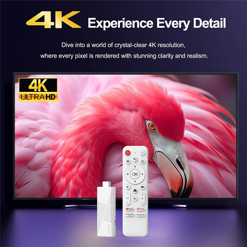H96 MAX RK3518 2+16GB Android 14.0 TV Stick 4K Smart TV Box WiFi Bluetooth-Compatible Mini TV Stick - White - 6