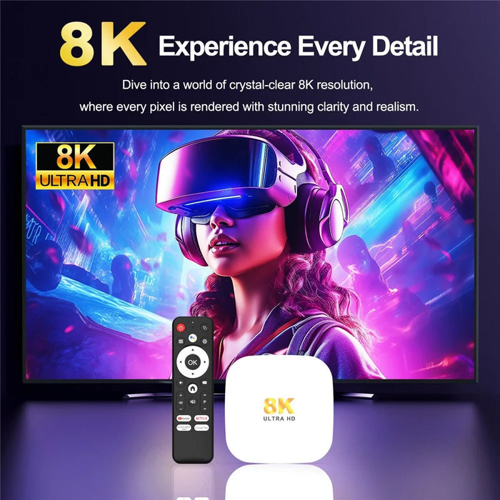 H96 MAX M2 Plus RK3528 Android 14.0 TV Box 2GB RAM + 16GB ROM 8K Ultra HD Streaming Device WiFi 6 BT5.4 Media Player - US Plug - 4