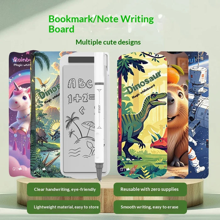 3Pcs 6 Inch Magnetic Writing Board for Refrigerator Dry Erase Board Reusable Memo Pad with Pen - Random Backside Pattern - 2