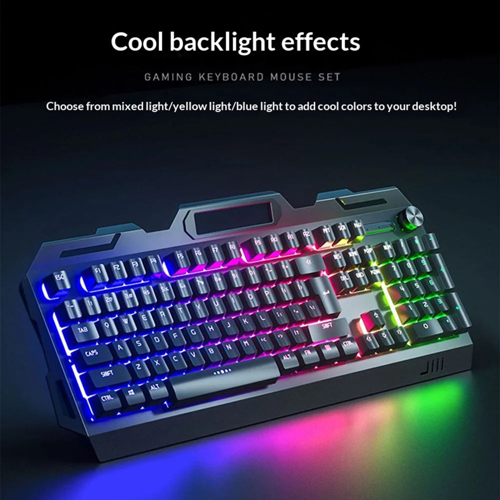 104-Key USB Wired Mechanical Keyboard 19 Keys Anti-Ghosting Gaming Keyboard with Backlit and Phone Holder - White+Mixed Light - 3