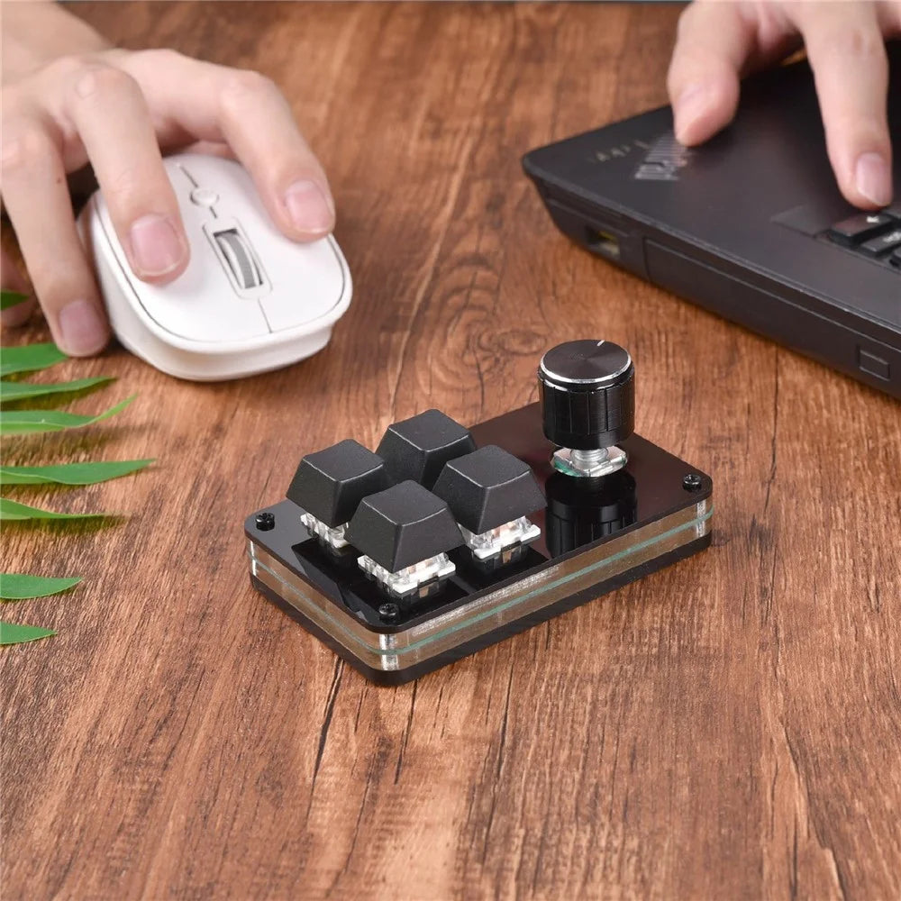 Custom Mini Keyboard Ergonomic Mini Keyboard with 4 Keys and 1 Knob - 4