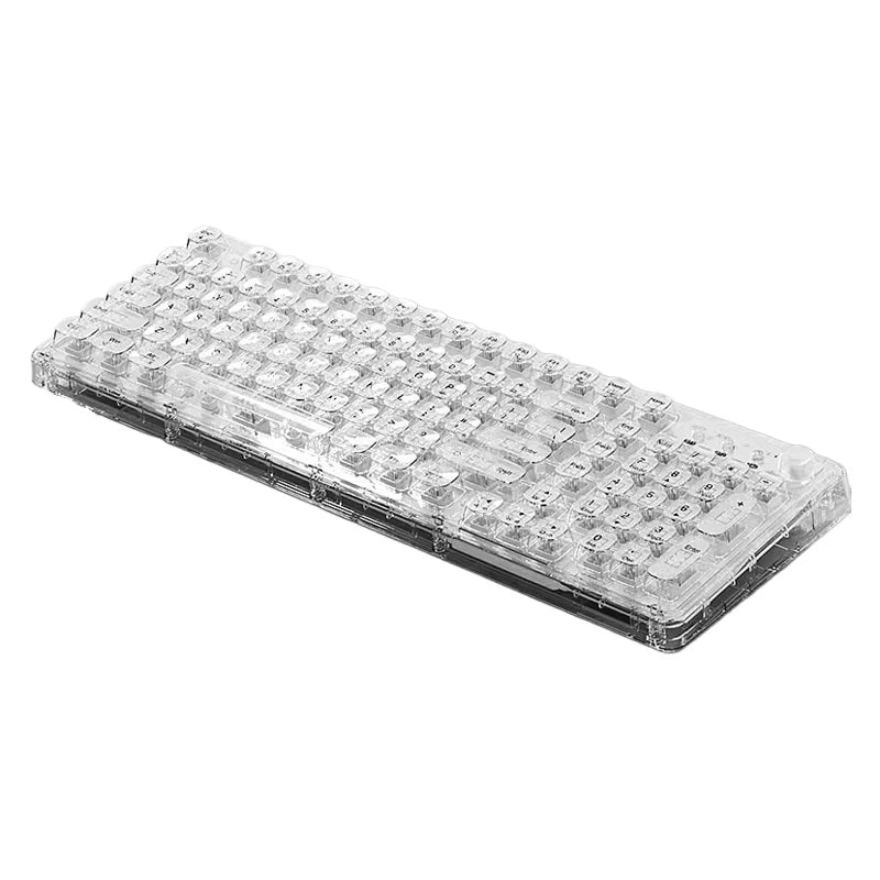 Z99 Transparent Mechanical Keyboard RGB Lighting Triple Modes Wireless Keyboard with Silent Button - Transparent White - 1