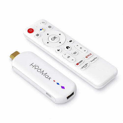H96 MAX M20 L3 Android 14 TV Stick 4K HDR Streaming Media Player with Google Voice Assistant 2GB + 16GB - White - 1