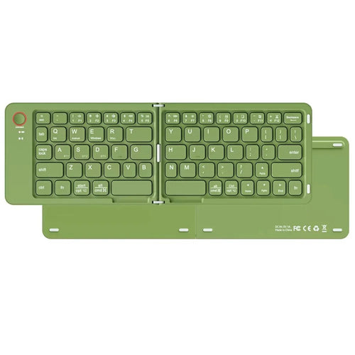 B023 68-Key Wireless Keyboard Magnetic Folding Bluetooth-compatible Keyboard with Phone Holder Stand - Green - 1
