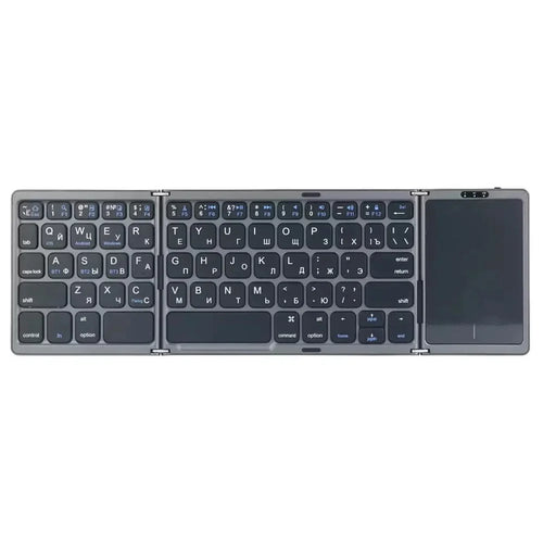 B089 Foldable Wireless Bluetooth-Compatible Keyboard with Touchpad for Phones / Tablets / Laptops - Grey - 1