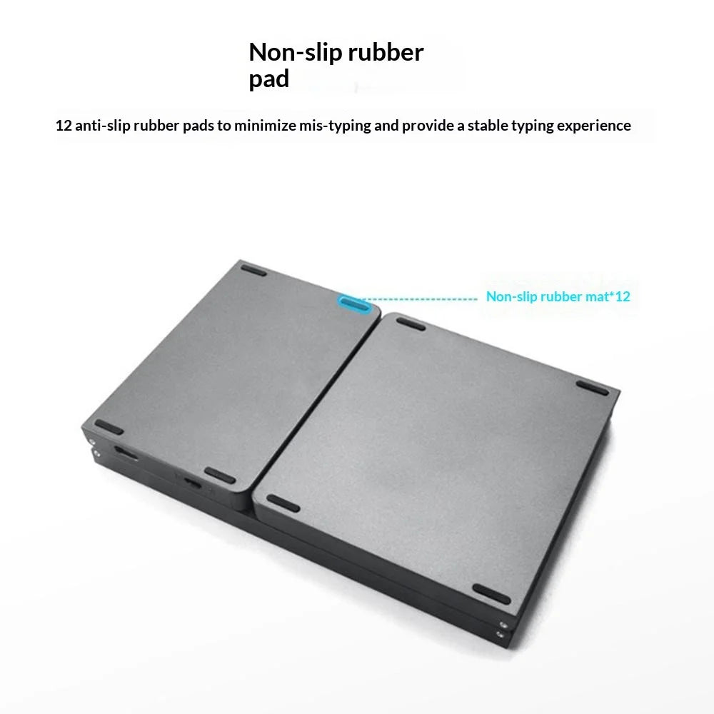 B089 Foldable Wireless Bluetooth-Compatible Keyboard with Touchpad for Phones / Tablets / Laptops - Grey - 6