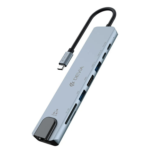 DEVIA Pro1 8 in 1 Hub USB-C Expansion Dock with HD / RJ45 / USB 3.0 / USB 2.0 / Audio / PD 100W / SD / TF Card Reader - 1