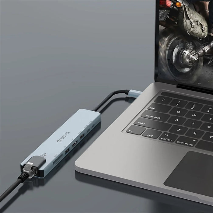 DEVIA Pro1 8 in 1 Hub USB-C Expansion Dock with HD / RJ45 / USB 3.0 / USB 2.0 / Audio / PD 100W / SD / TF Card Reader - 4
