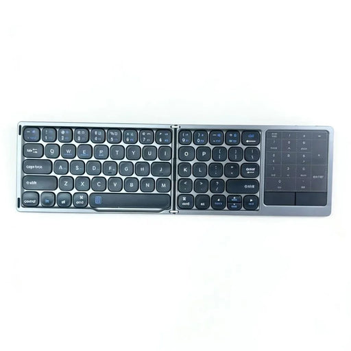 FK328T Foldable Wireless Bluetooth-compatible Keyboard 2 in 1 Numeric Keypad Touchpad for iOS Android Windows Mac - Grey - 2
