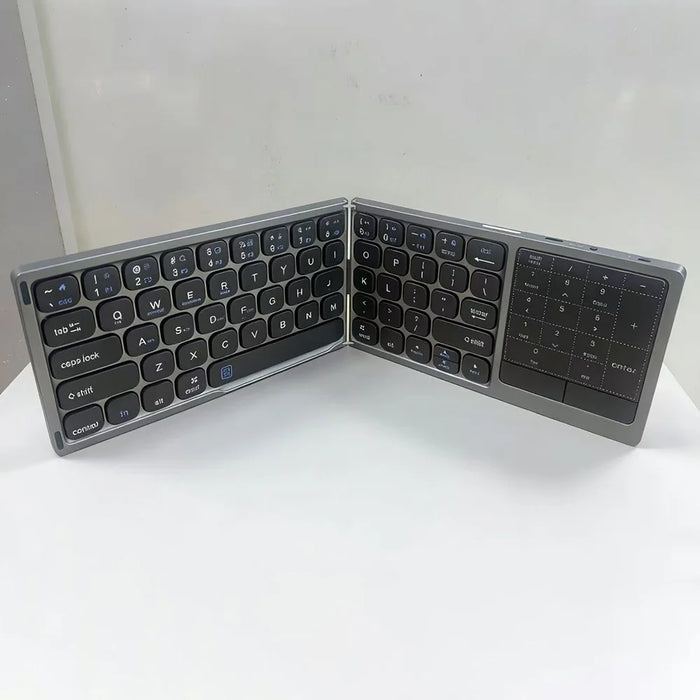 FK328T Foldable Wireless Bluetooth-compatible Keyboard 2 in 1 Numeric Keypad Touchpad for iOS Android Windows Mac - Grey - 5