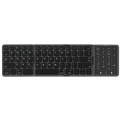 B089 ST Ultra Thin Tri-Folding Wireless Bluetooth-compatible Keyboard with Smart Trackpad for iOS / Android / Windows - Black - 1