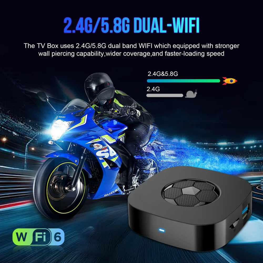 T1 Ultra Android 14 TV Box 8K Ultra HD Streaming Device Dual Band WiFi 6 RK3518 Quad Core Set Top Box, 2+8GB - Black - 4
