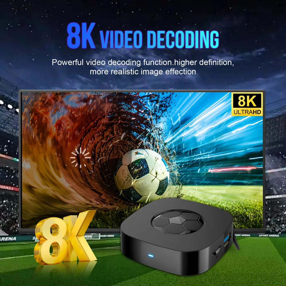 T1 Ultra Android 14 TV Box 8K Ultra HD Streaming Device Dual Band WiFi 6 RK3518 Quad Core Set Top Box, 2+8GB - Black - 7