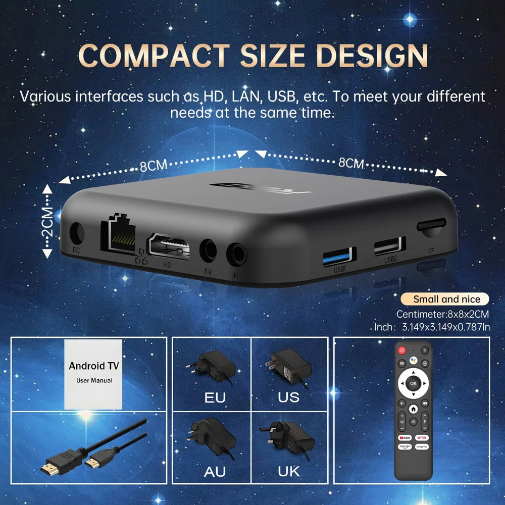 R69 Android 14 TV Box 4K Ultra HD WiFi 6 Bluetooth-compatible 5.0 Smart Media Player (Chipset: RK3518), 2+8GB - EU Plug - 6