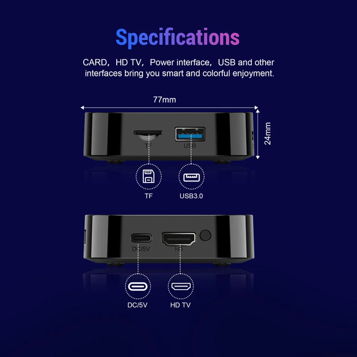 T1+ 2+16GB RK3518 Android 16.0 TV Box 8K HDR10+ Network Streaming Media Player WiFi Bluetooth-compatible Set Top Box - Black - 6