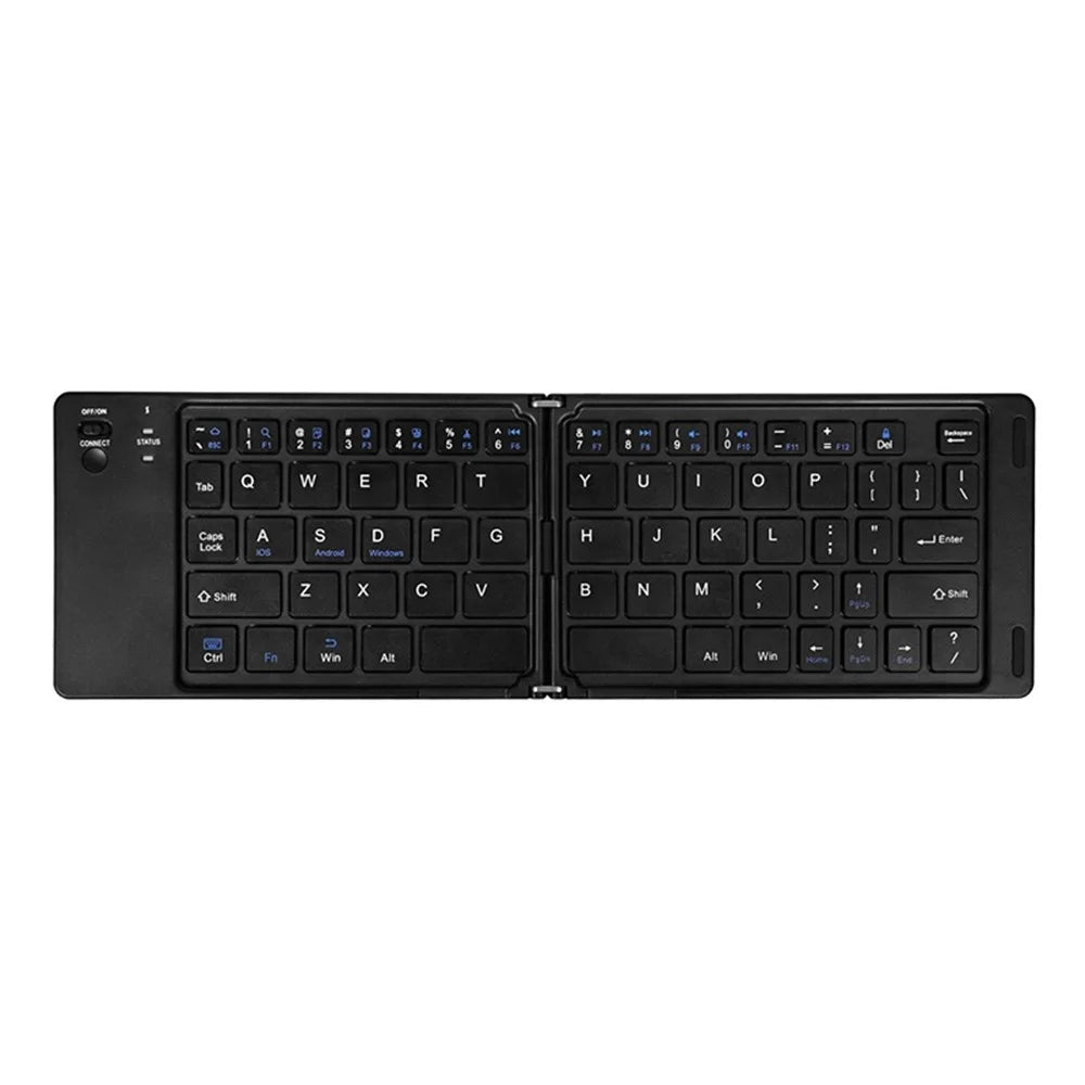 B028 Wireless Keyboard Bluetooth-compatible Foldable Keyboard for iPad Tablet Phone Laptop - Black - 1