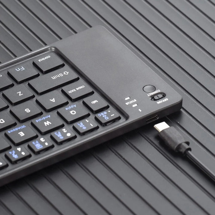 B028 Wireless Keyboard Bluetooth-compatible Foldable Keyboard for iPad Tablet Phone Laptop - Black - 6