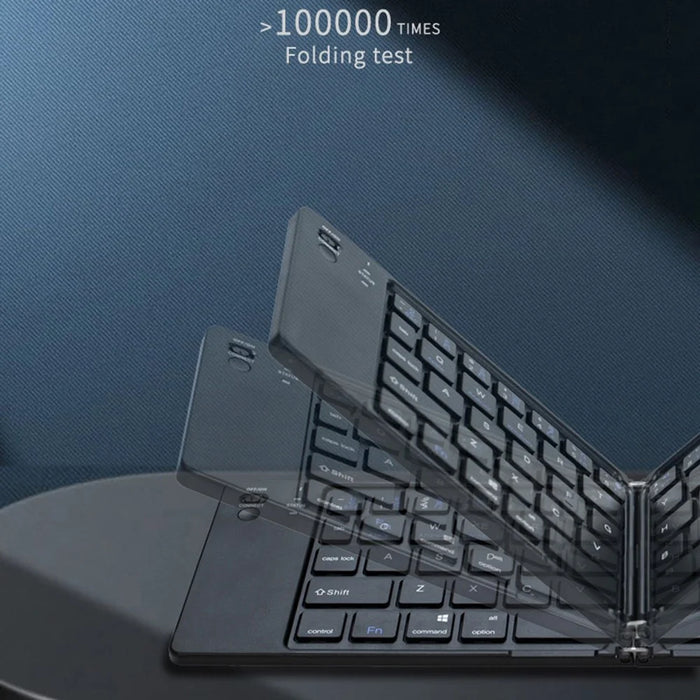 B028 Wireless Keyboard Bluetooth-compatible Foldable Keyboard for iPad Tablet Phone Laptop - Black - 7