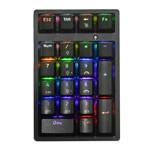 K18 21 Keys RGB Mechanical Numpad Bluetooth-compatible 3-Mode Wireless Keyboard - Black - 1