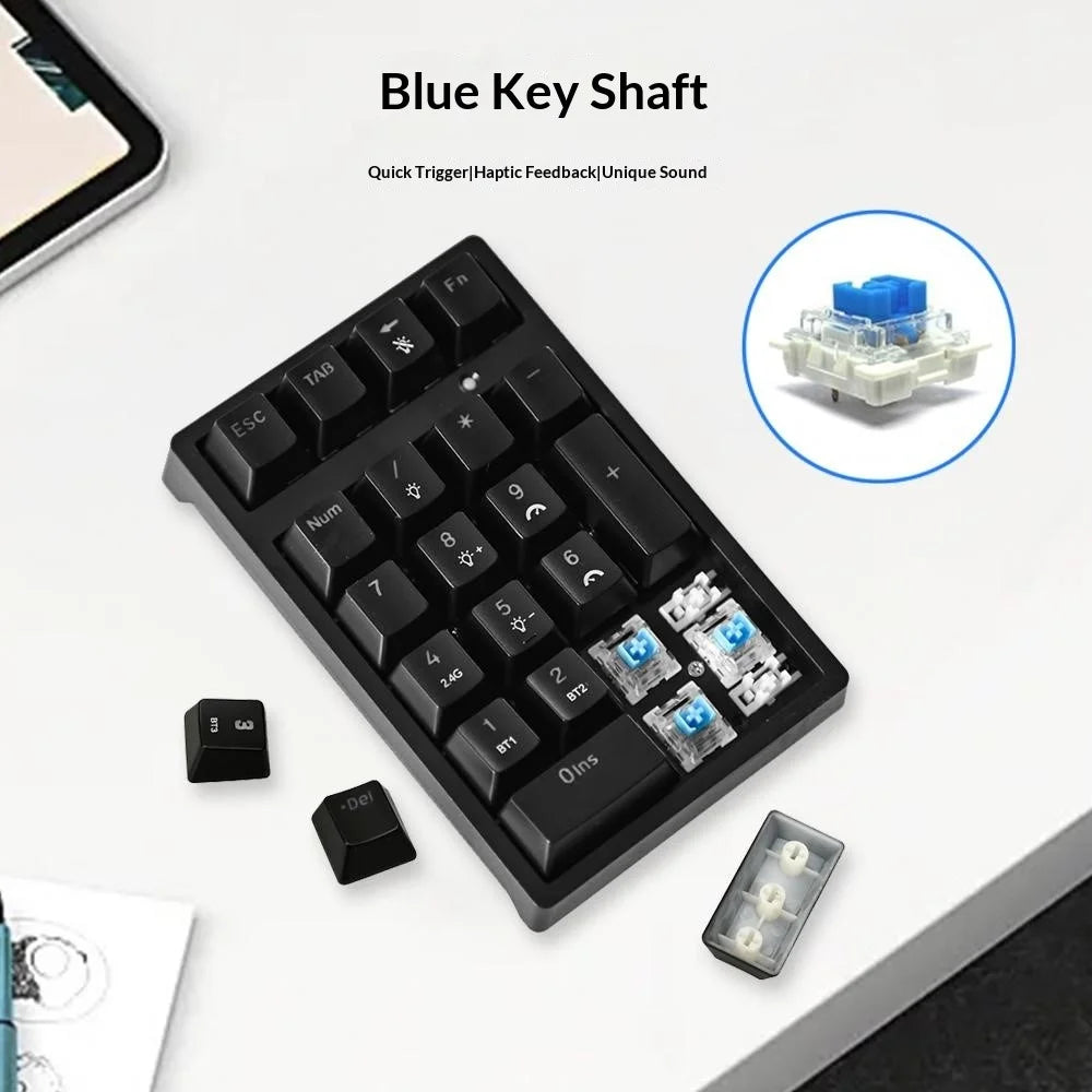 K18 21 Keys RGB Mechanical Numpad Bluetooth-compatible 3-Mode Wireless Keyboard - Black - 4