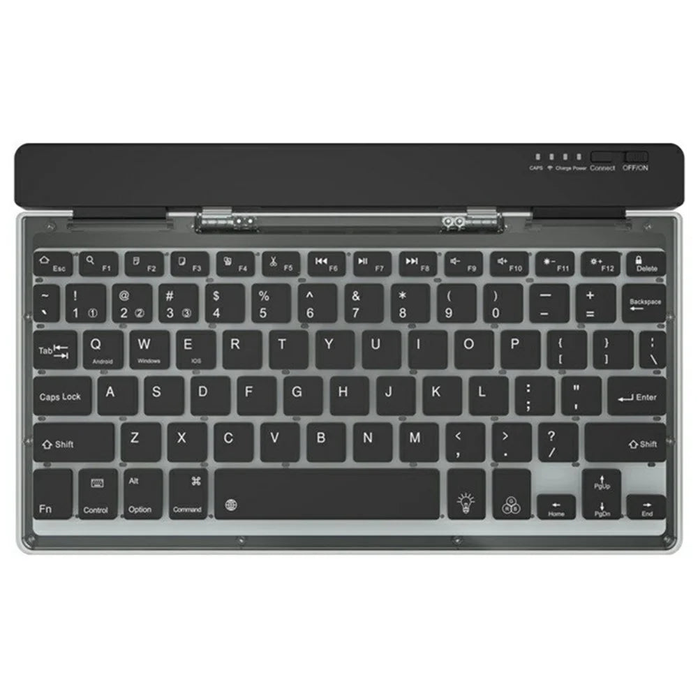 KB338 Bluetooth-compatible Keyboard Wireless Transparent Triple Mode Foldable Keyboard for Computer Tablet - Black - 1