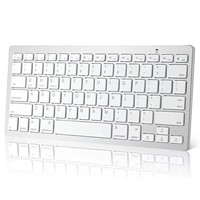 X5 78-Key Bluetooth-compatible Keyboard Ultra Thin Wireless Keyboard for Tablet PC, English Version - White - 1