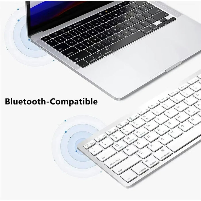 X5 78-Key Bluetooth-compatible Keyboard Ultra Thin Wireless Keyboard for Tablet PC, English Version - White - 5