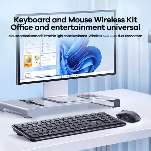 REMAX BT-07 2.4G / Bluetooth-compatible Dual Mode Wireless Keyboard with 1600DPI Mouse Combo Set - 2
