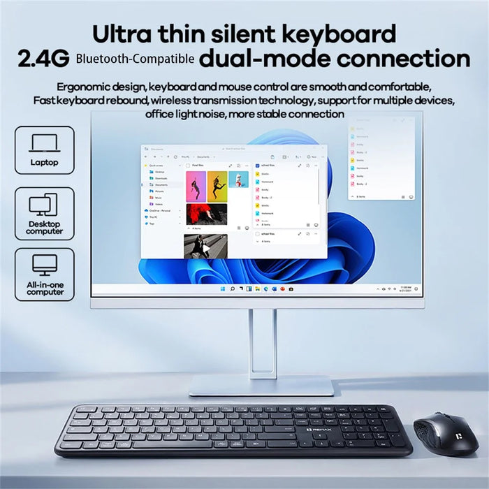 REMAX BT-07 2.4G / Bluetooth-compatible Dual Mode Wireless Keyboard with 1600DPI Mouse Combo Set - 3