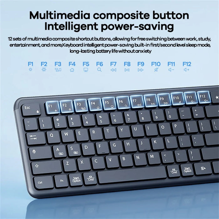 REMAX BT-07 2.4G / Bluetooth-compatible Dual Mode Wireless Keyboard with 1600DPI Mouse Combo Set - 5