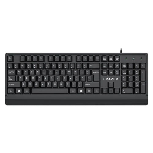 ERAZER K102 104 Keys USB Wired Computer Keyboard for Business Office Desktop Laptop (Invested By Lenovo) - Black - 1